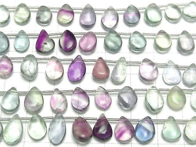 [Video] Multicolor Fluorite AA++ Pear shape (Smooth) 1strand beads (aprx.6inch/16cm)