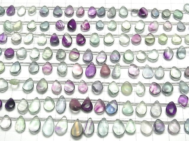 [Video] Multicolor Fluorite AA++ Pear shape (Smooth) 1strand beads (aprx.6inch/16cm)