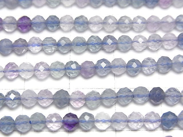 [Video]High Quality! Multicolor Fluorite AAA- Faceted Round 3mm 1strand beads (aprx.15inch/37cm)