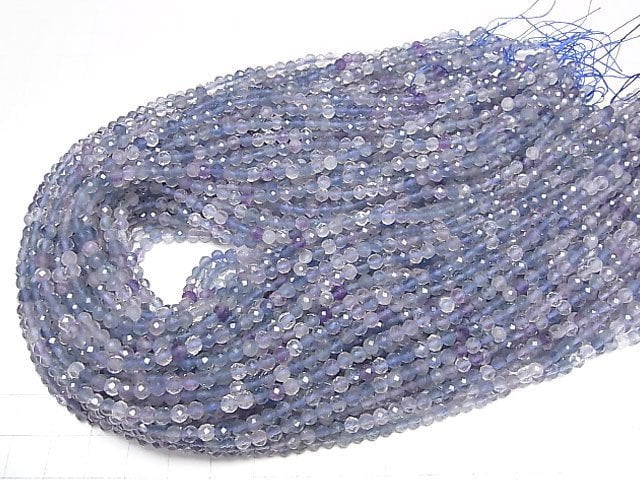 [Video]High Quality! Multicolor Fluorite AAA- Faceted Round 3mm 1strand beads (aprx.15inch/37cm)