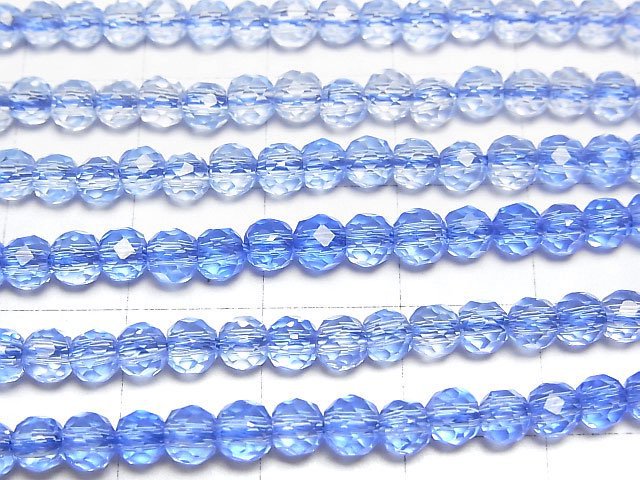 [Video]High Quality! Blue Quartz Faceted Round 4mm 1strand beads (aprx.15inch/37cm)