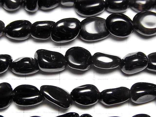 [Video] Black Obsidian AA++ Nugget 1strand beads (aprx.15inch/37cm)