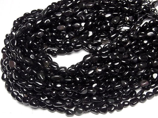 [Video] Black Obsidian AA++ Nugget 1strand beads (aprx.15inch/37cm)