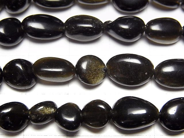 [Video] Golden Obsidian AA++ Nugget 1strand beads (aprx.15inch/37cm)