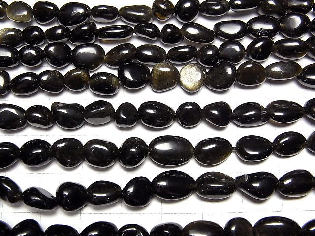 [Video] Golden Obsidian AA++ Nugget 1strand beads (aprx.15inch/37cm)