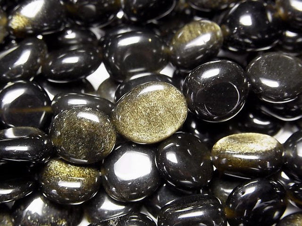 [Video] Golden Obsidian AAA- Nugget 1strand beads (aprx.15inch/37cm)