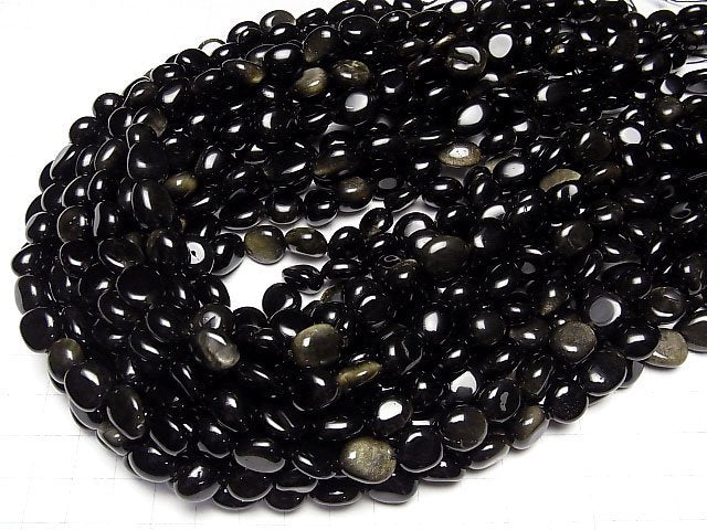 [Video] Golden Obsidian AAA- Nugget 1strand beads (aprx.15inch/37cm)