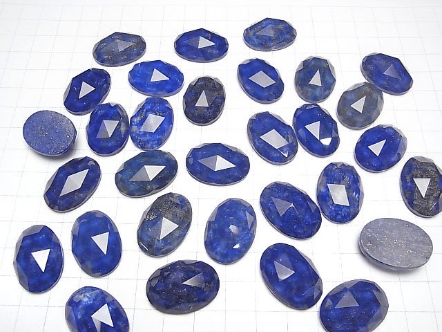 [Video] Lapislazuli x Crystal AAA Oval Rose Cut 25x18mm 1pc