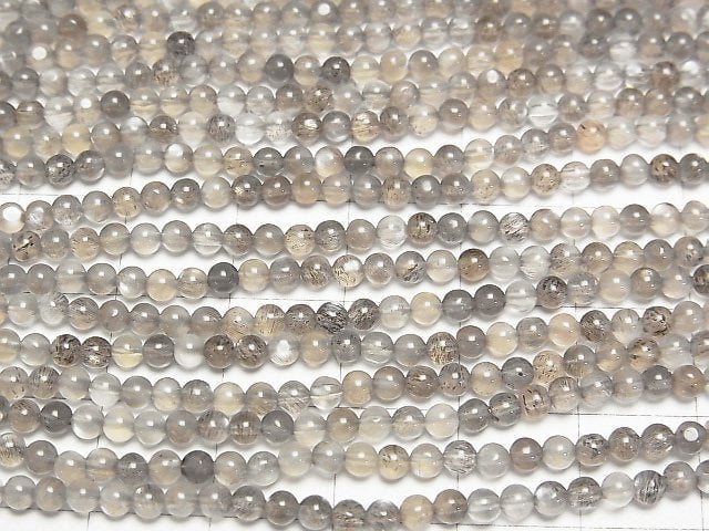 [Video]High Quality Gray Moonstone AAA- Round 3mm 1strand beads (aprx.15inch/37cm)