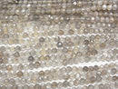 [Video]High Quality! Gray Moonstone AAA Faceted Round 2mm 1strand beads (aprx.15inch/38cm)