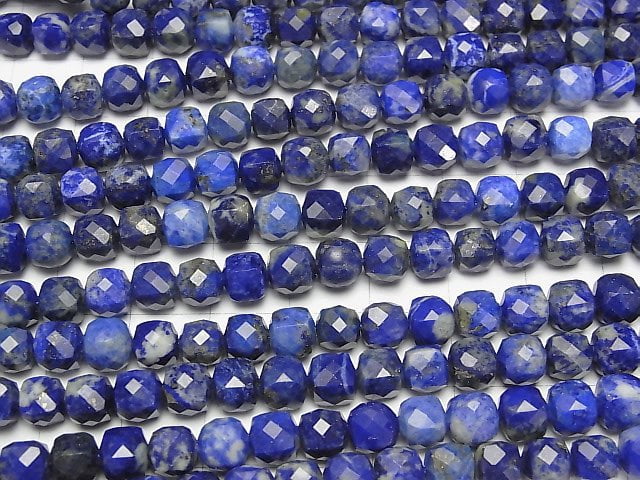 [Video]High Quality! Lapislazuli AA Cube Shape 6x6x6mm half or 1strand beads (aprx.15inch/37cm)