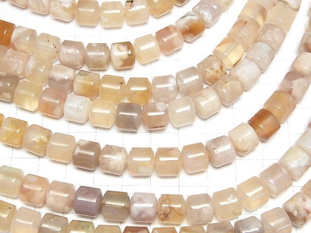 [Video] Madagascar Cherry Blossom Agate Rondelle (Tube) 10x10x9mm 1strand beads (aprx.14inch/34cm)