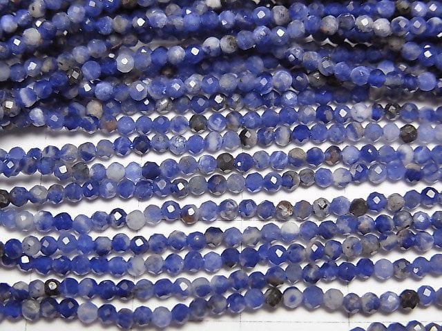 [Video]High Quality! Sodalite AA+ Faceted Round 2mm 1strand beads (aprx.15inch/37cm)