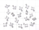 Metal parts Diamond charm silver color (with CZ) 2pcs