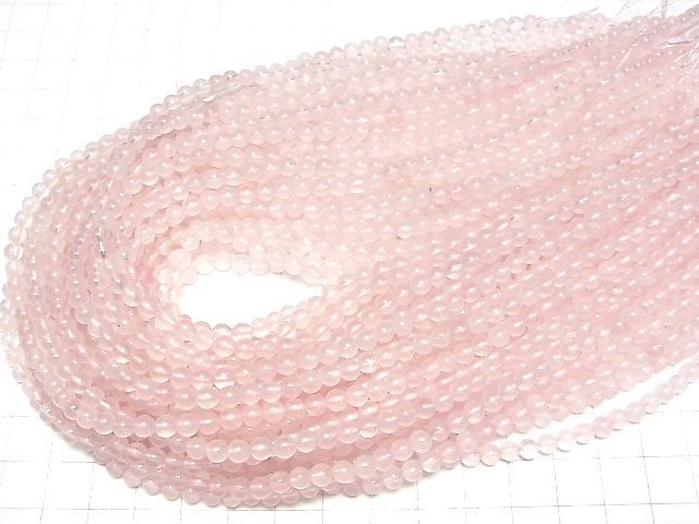 [Video]Rose Quartz AA++ Round 4mm 1strand beads (aprx.15inch/36cm)