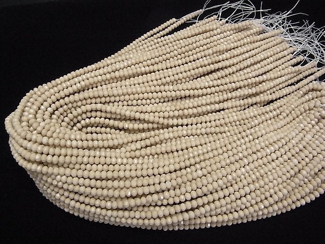 [Video]High Quality! Riverstone Mirror Faceted Button Rondelle 4x4x3mm 1strand beads (aprx.15inch/37cm)
