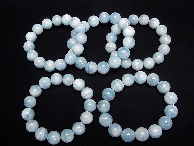 [Video]Madagascar Aquamarine AA+ Round 14mm Bracelet