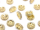 Metal parts Rondelle 6x6x1.5mm Gold (with CZ) 3pcs