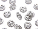 Metal parts Rondelle 6x6x1.5mm Silver (with CZ) 3pcs