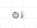 Metal parts Rondelle 6x6x1.5mm Silver (with CZ) 3pcs
