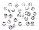 Metal parts Rondelle 6x6x1.5mm Silver (with CZ) 3pcs