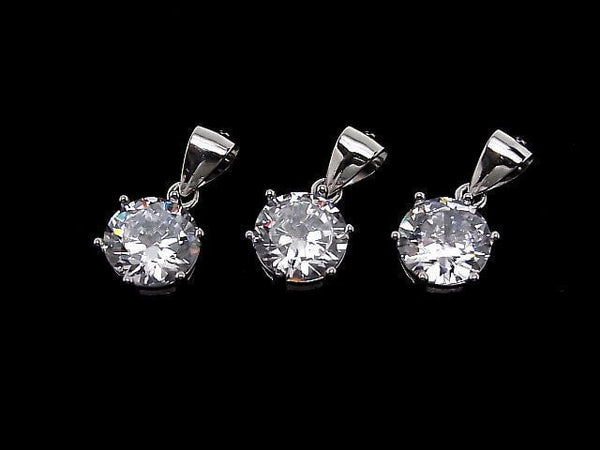 Silver925  Cubic Zirconia  Pendant 8x8x5.5mm 1pc