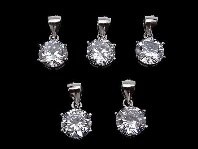 Silver925  Cubic Zirconia  Pendant 8x8x5.5mm 1pc