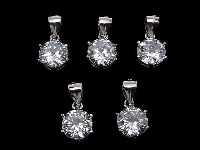 Silver925  Cubic Zirconia  Pendant 8x8x5.5mm 1pc