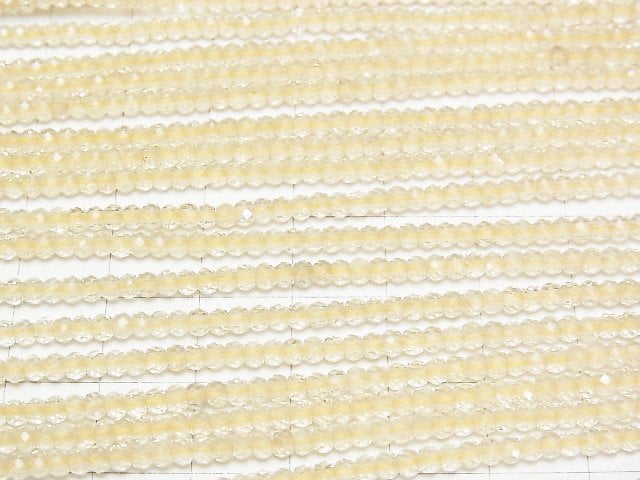 [Video]High Quality! Lemon Quartz AA++ Faceted Button Rondelle 3x3x2mm 1strand beads (aprx.15inch/37cm)
