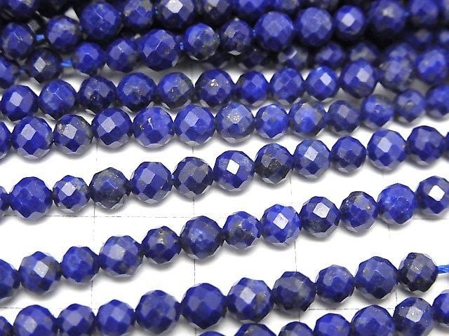 [Video]High Quality! Lapislazuli AAA Faceted Round 4mm half or 1strand beads (aprx.15inch/38cm)