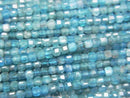 [Video]High Quality! Blue Apatite AA+ Cube Shape 2x2x2mm 1strand beads (aprx.15inch/37cm)