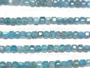 [Video]High Quality! Blue Apatite AA+ Cube Shape 2x2x2mm 1strand beads (aprx.15inch/37cm)