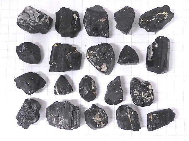 [Video][One of a kind] Black Tourmaline Rough Rock 20pcs Set NO.3