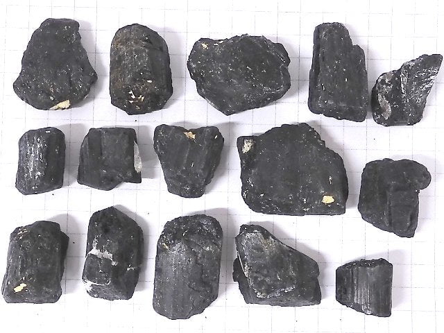 [Video][One of a kind] Black Tourmaline Rough Rock 15pcs Set NO.4