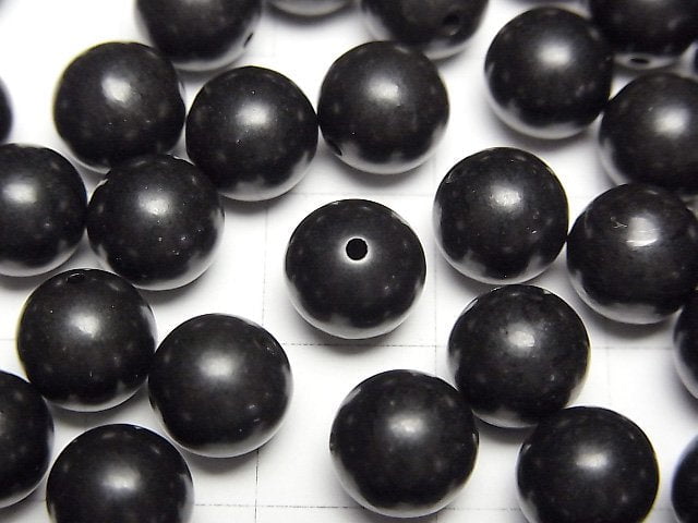 [Video] Natural Jet (Wood Fossil) AAA Half Drilled Hole Round 8mm 10pcs