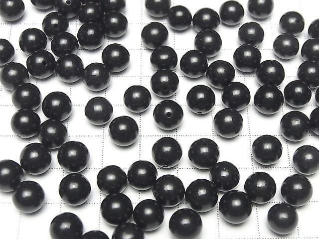[Video] Natural Jet (Petrified Wood) AAA Half Drilled Hole Round 8-8.5mm 10pcs
