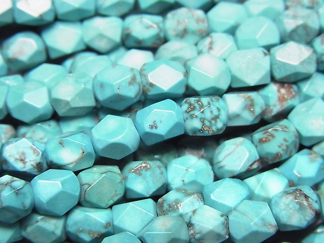 [Video]Magnesite Turquoise Rectangle Faceted Tube 6x5x5mm 1strand beads (aprx.14inch/34cm)