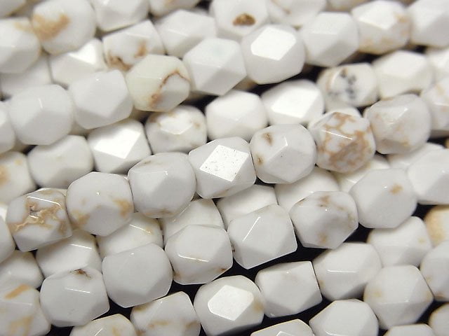 [Video]Magnesite Rectangle Faceted Tube 6x5x5mm 1strand beads (aprx.14inch/34cm)