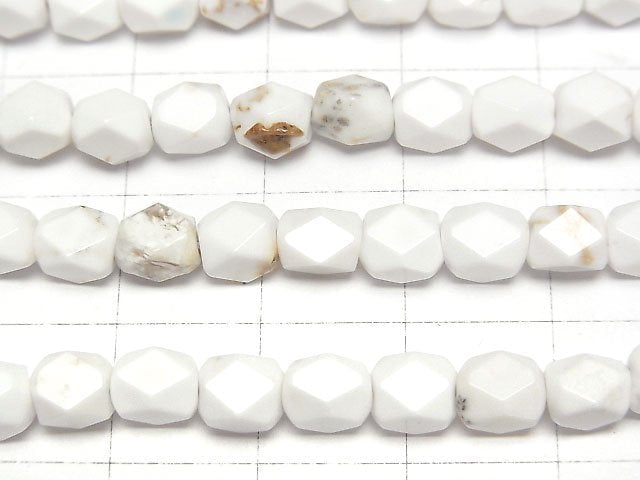 [Video]Magnesite Rectangle Faceted Tube 6x5x5mm 1strand beads (aprx.14inch/34cm)