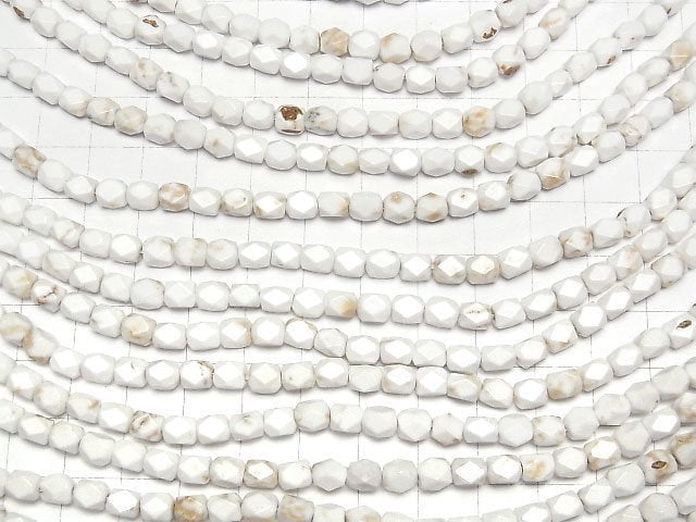 [Video]Magnesite Rectangle Faceted Tube 6x5x5mm 1strand beads (aprx.14inch/34cm)