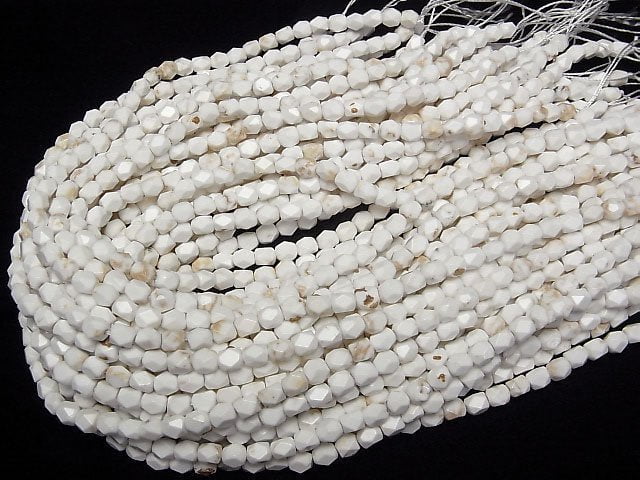 [Video]Magnesite Rectangle Faceted Tube 6x5x5mm 1strand beads (aprx.14inch/34cm)