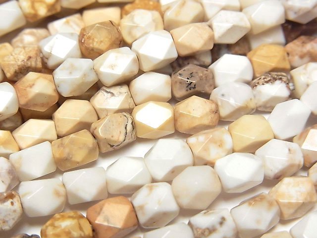 [Video]Magnesite Rectangle Faceted Tube 6x5x5mm 1strand beads (aprx.14inch/34cm)