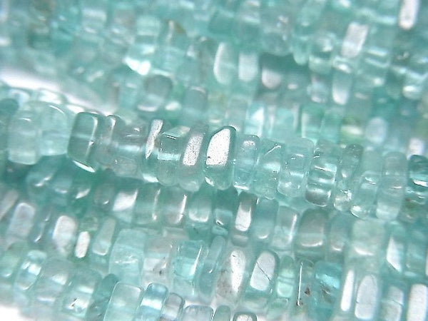 [Video]High Quality Apatite AAA- Square Roundel (Disc) 1strand beads (aprx.15inch/38cm)