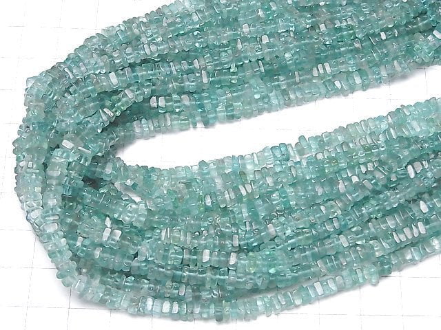 [Video]High Quality Apatite AAA- Square Roundel (Disc) 1strand beads (aprx.15inch/38cm)