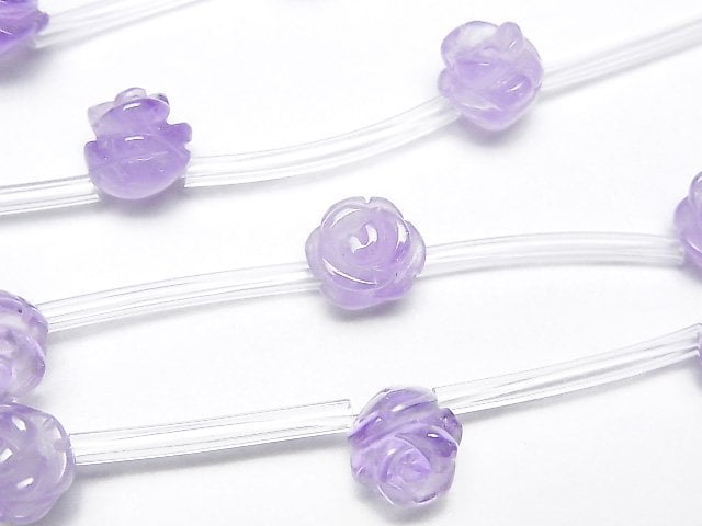 [Video] Lavender Amethyst AAA- Rose 8mm half or 1strand beads (aprx.12inch/30cm)