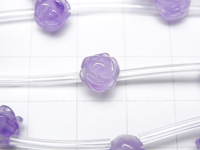 [Video] Lavender Amethyst AAA- Rose 8mm half or 1strand beads (aprx.12inch/30cm)