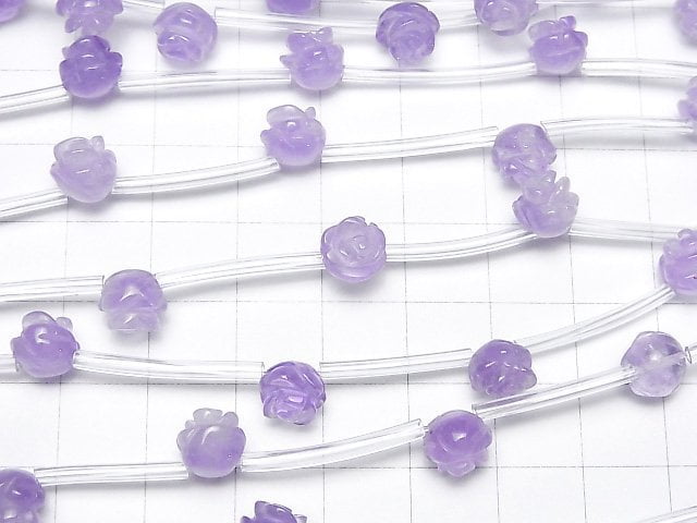 [Video] Lavender Amethyst AAA- Rose 8mm half or 1strand beads (aprx.12inch/30cm)