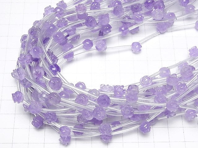 [Video] Lavender Amethyst AAA- Rose 8mm half or 1strand beads (aprx.12inch/30cm)