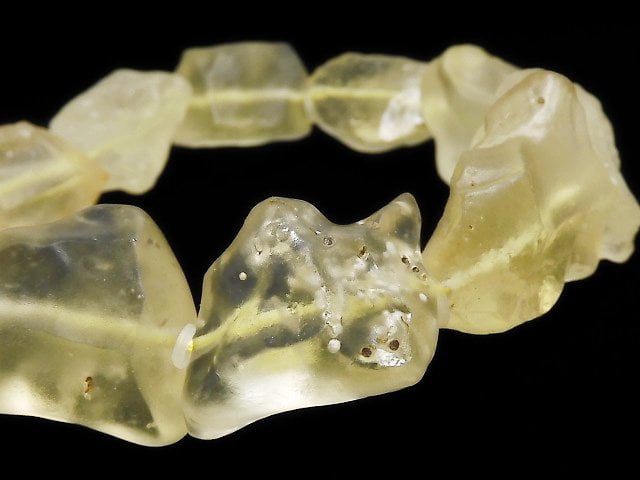 [Video][One of a kind] Libyan Desert Glass Rough Rock Nugget Bracelet NO.2