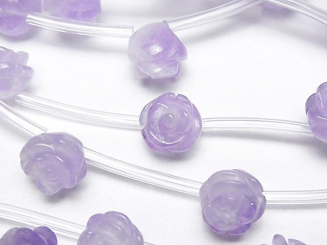 [Video] Lavender Amethyst AA++ Rose 10mm half or 1strand beads (aprx.12inch/30cm)